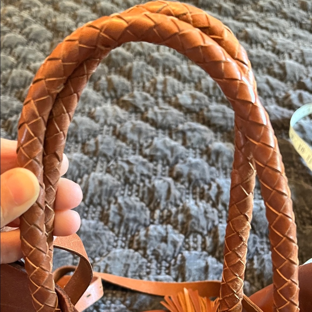 Madewell Tan Leather Tote with Tassels - Picture 12 of 12